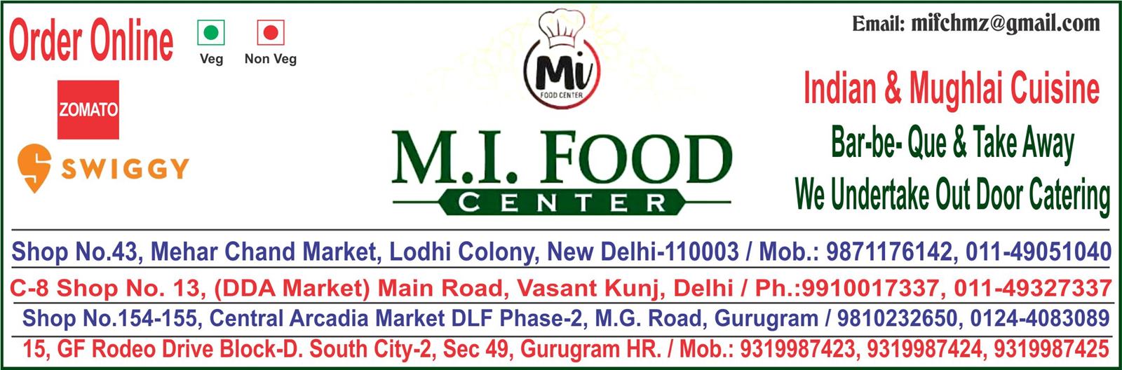 MI FOOD CENTER (Lodhi Colony in Restaurant)